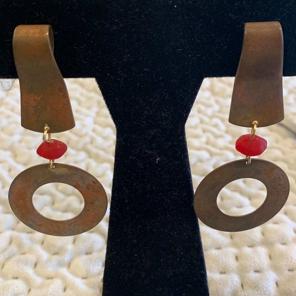 Torched Patina Artist Studio Front Hoops-NWT